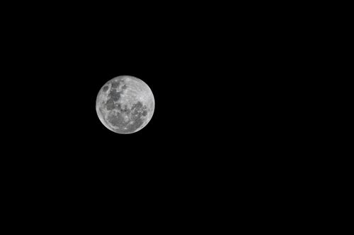 Free A stunning full moon captured in detail against a dark night sky, showcasing lunar features. Stock Photo