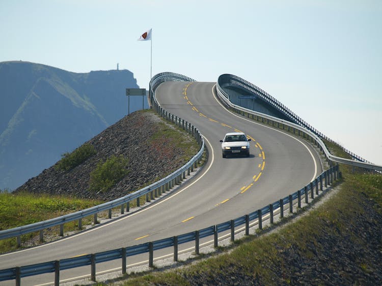 White Car On The Road 