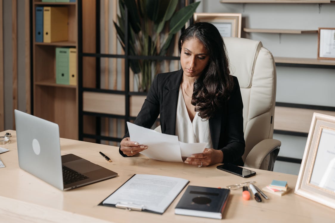 an immigration lawyer checking an application