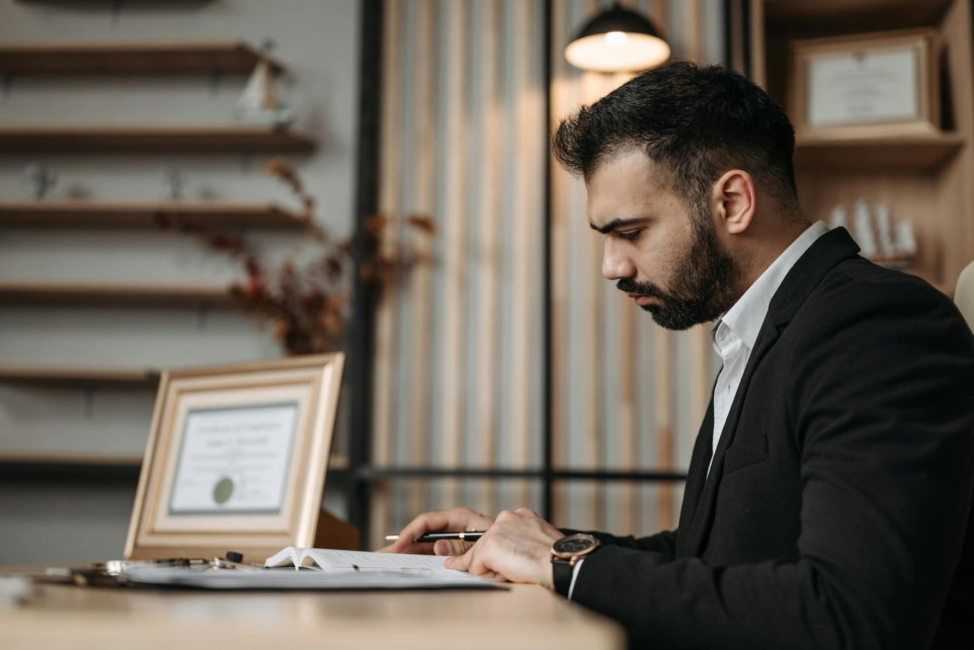 Professional Lawyer looking at Documents