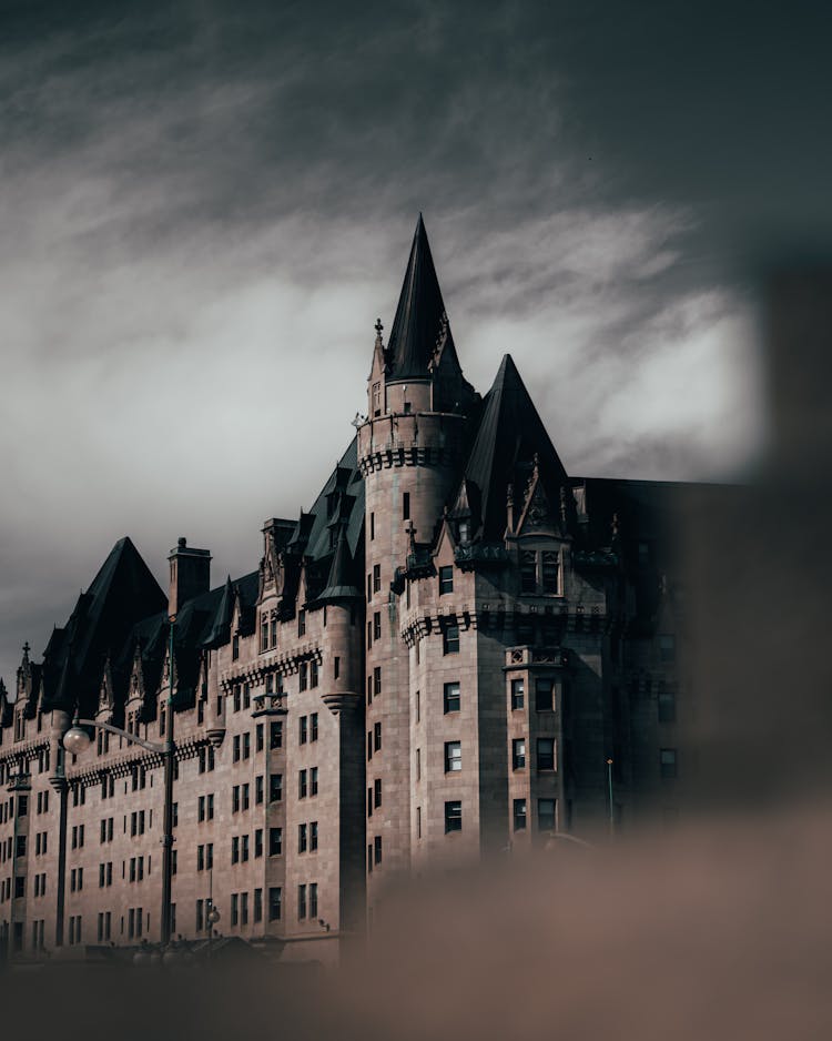 Fairmont Château Laurier Udner Dark Cloudy Sky 