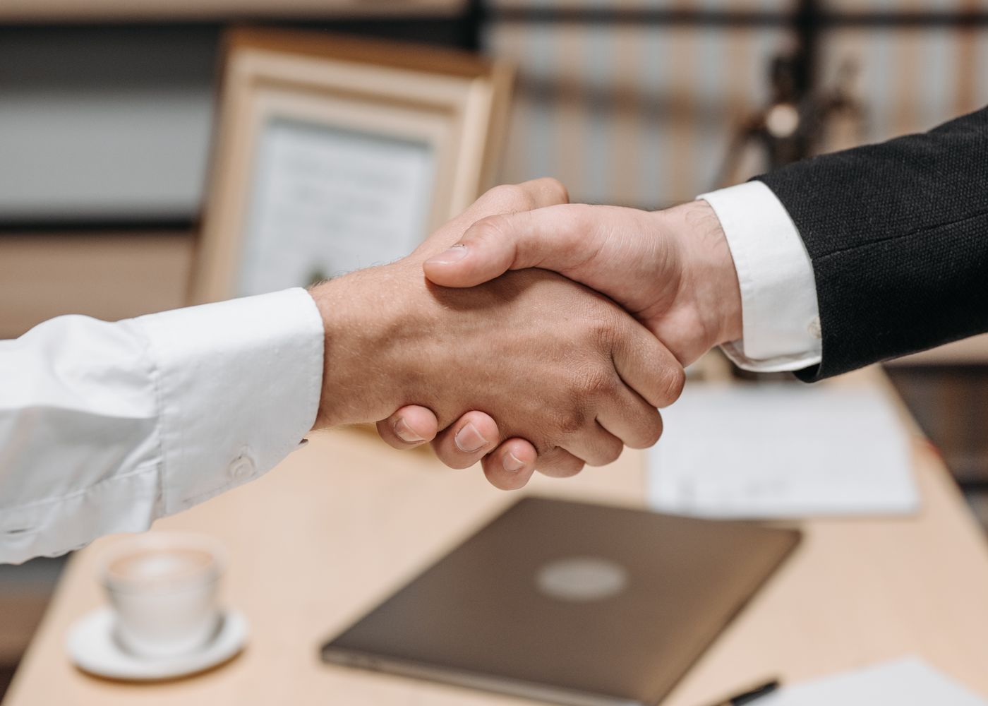 A public-private partnership handshake