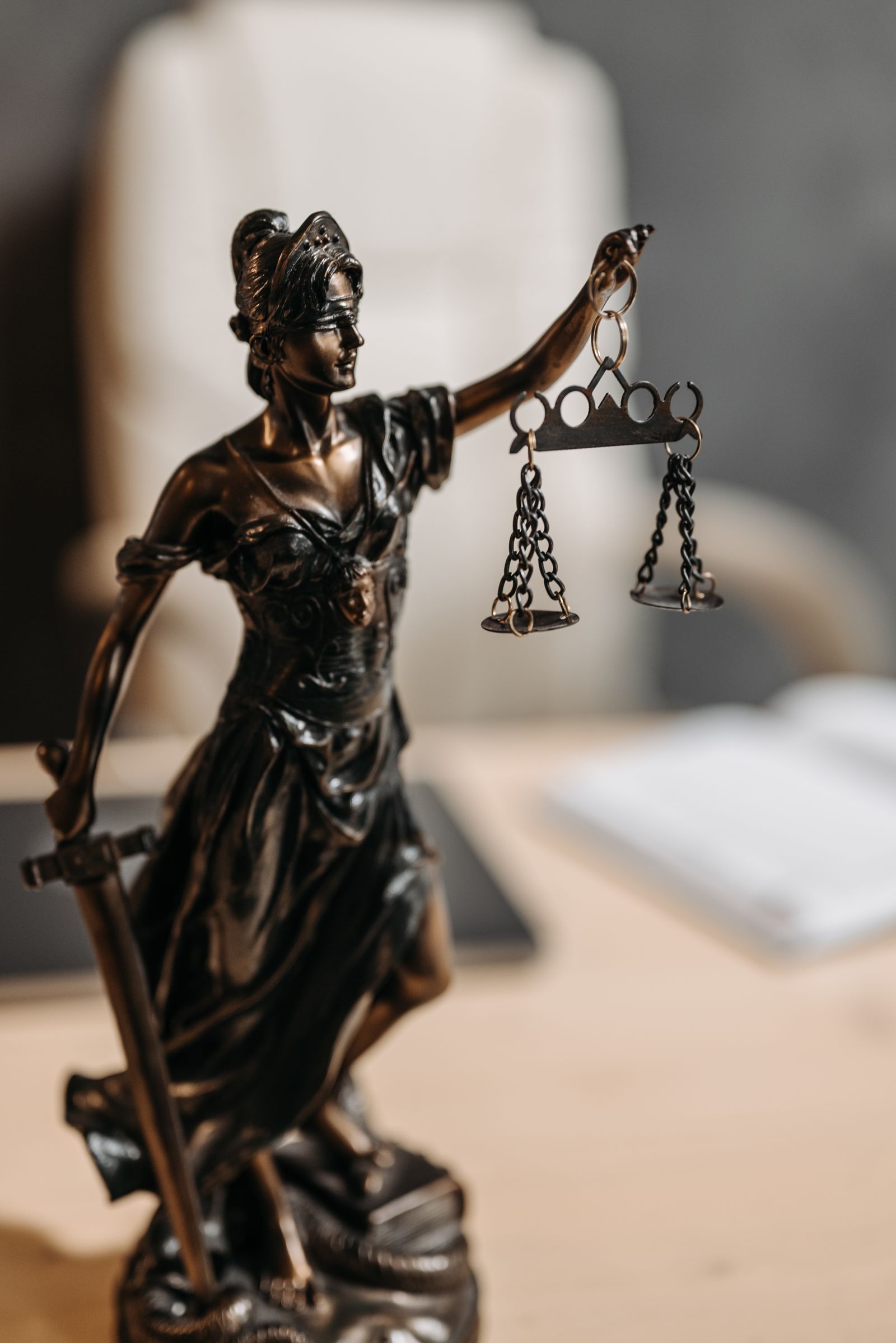Bronze lady justice statue