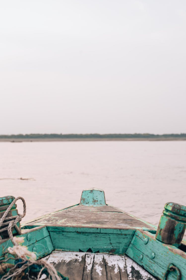 Front Of An Old Wooden Boat