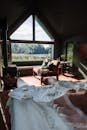 Brown Wooden Table Near Brown Wooden Armchair