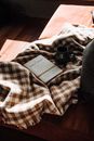 White and Black Plaid Textile