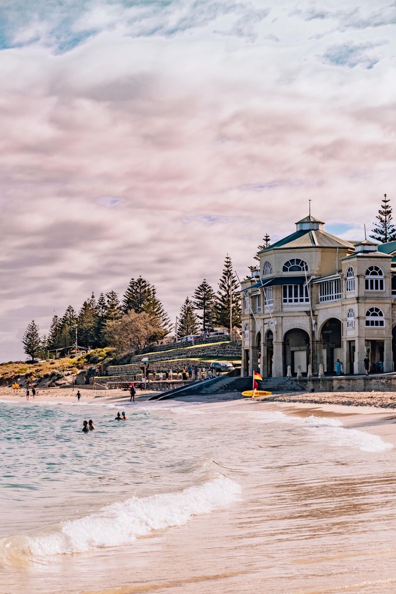 The Cottesloe Beach in Australia with the Indiana Tea House