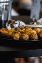 Fried Food on Black Plate