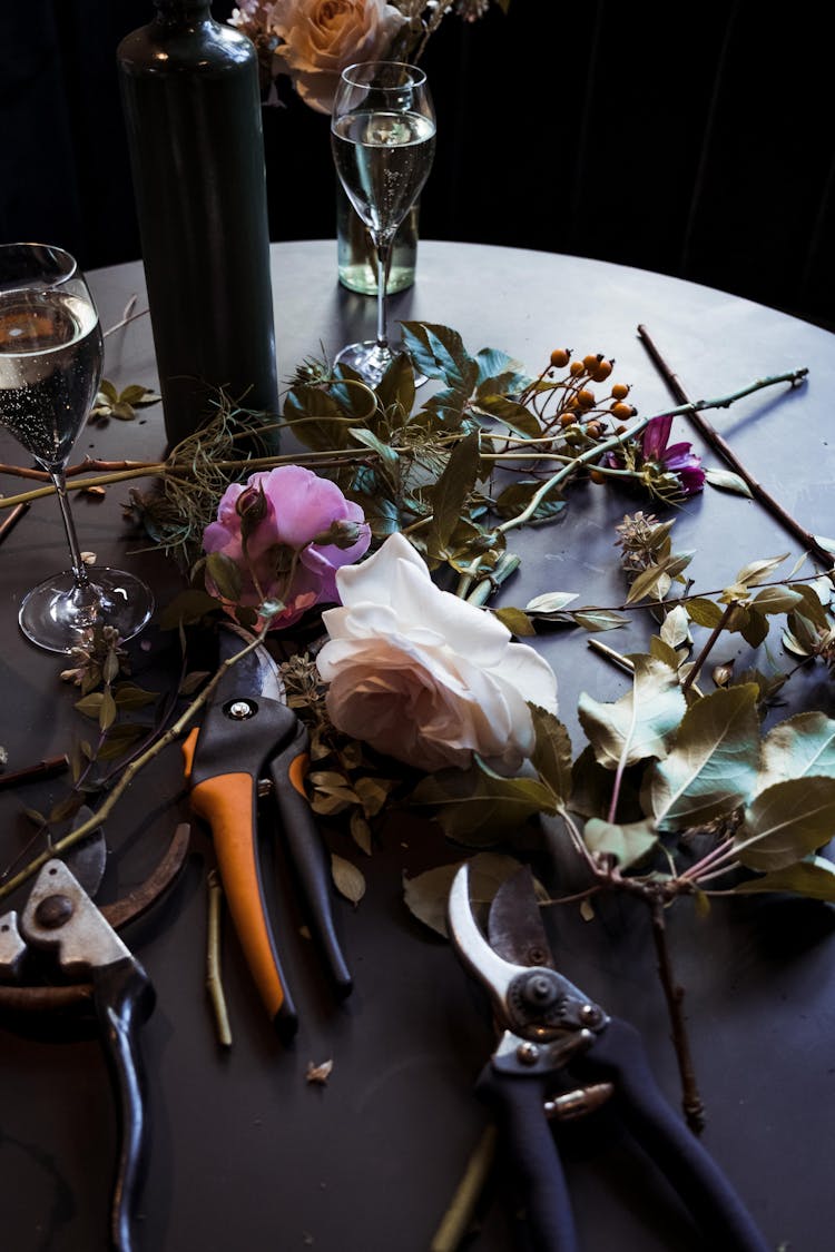 Close-up Of Making Flowers Decorations