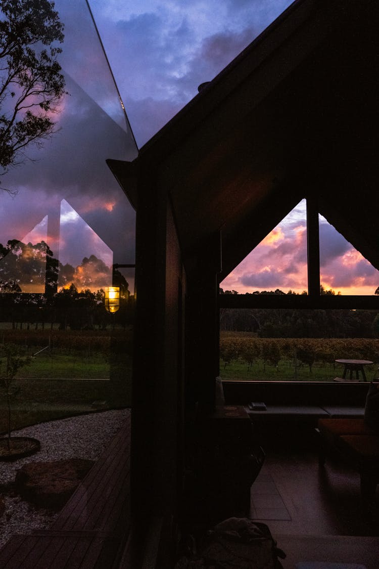 Modern Country House At Sunset 