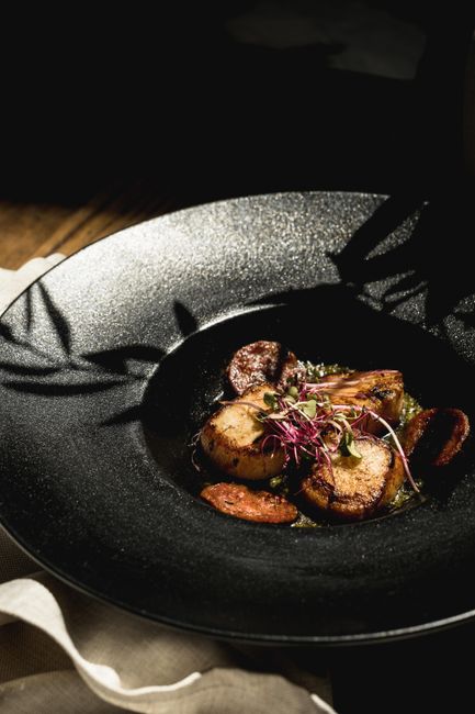 Quick-seared venison loin, cooked no further than medium-rare to stay tender.
