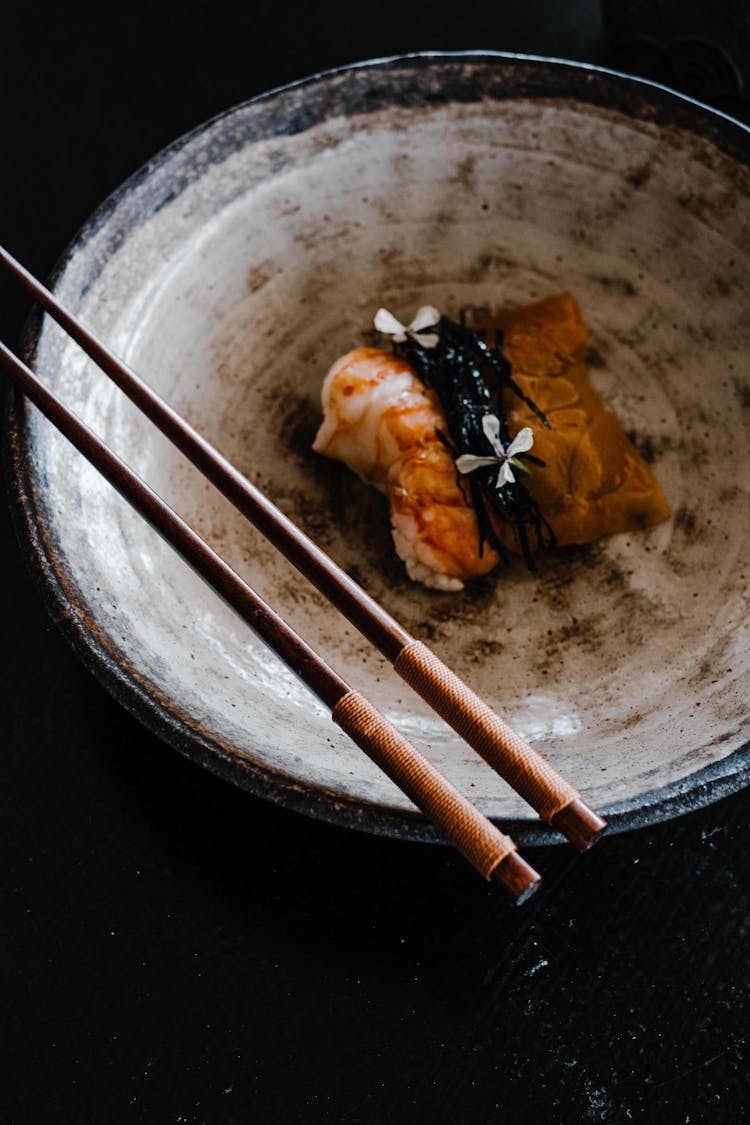 Chopsticks On Plate