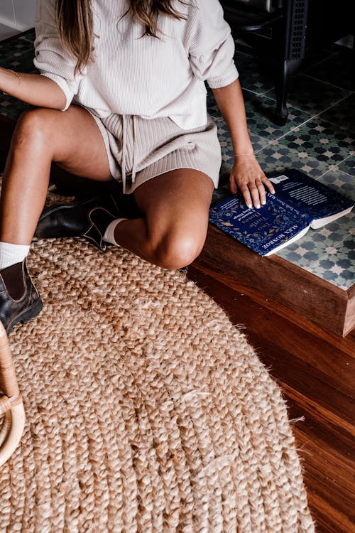 A Woman Sitting on the Floor