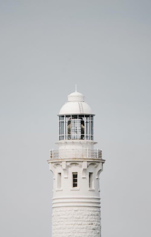 Photograph of a White Lighthouse