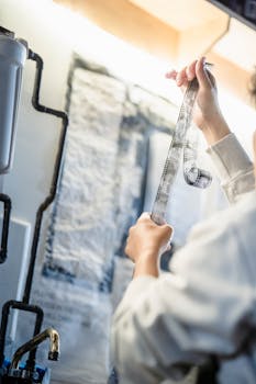 Close-up of hands developing film in a modern darkroom.