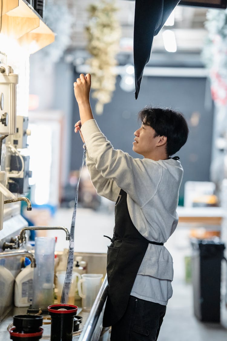 Man Developing Photo In Studio