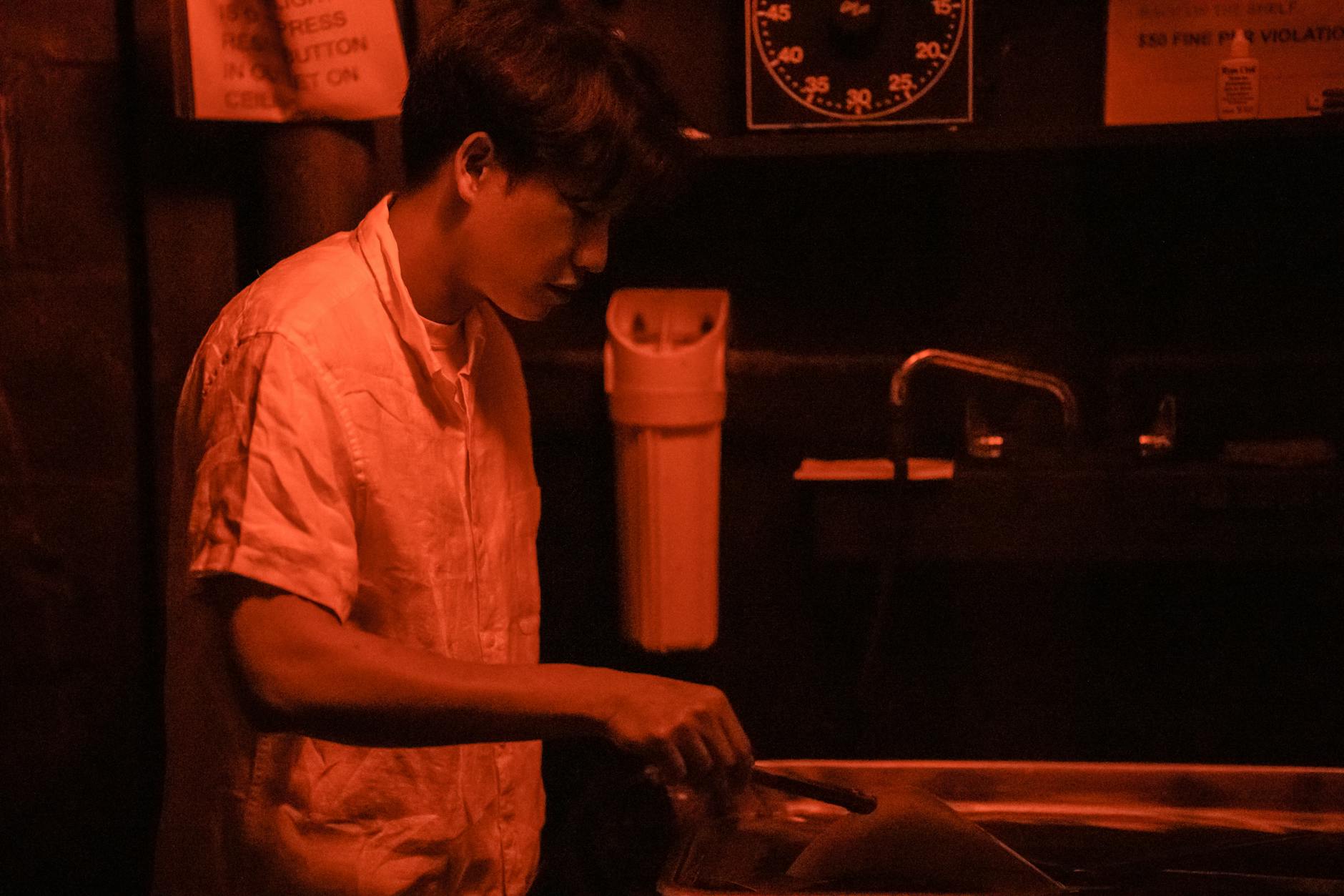 Person sitting quietly in nature