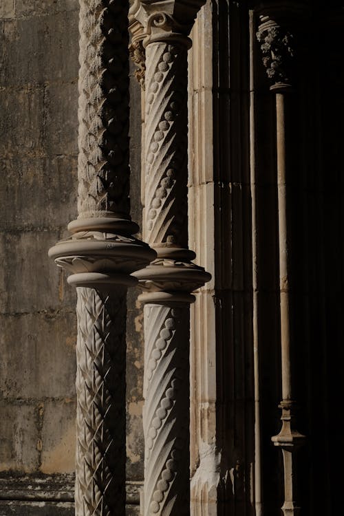 Free Carvings on Concrete Pillars Stock Photo