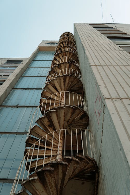 Spiral Staircase Outside a Building