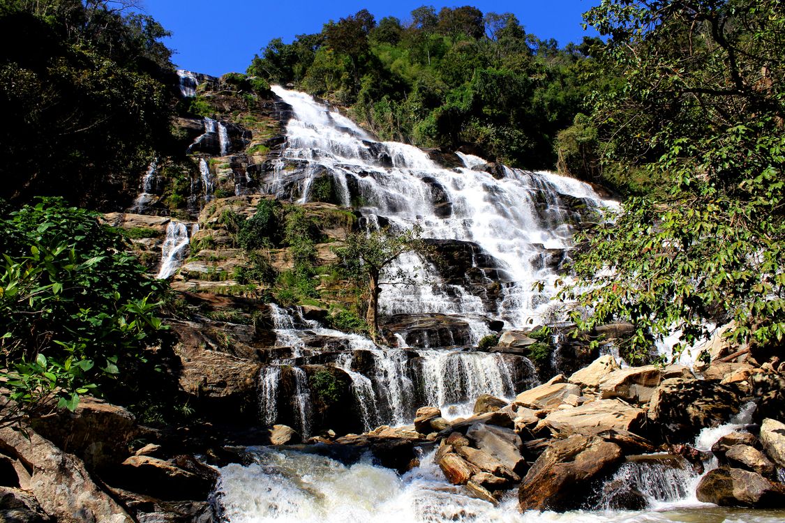 Photo of Waterfalls on Rock Cliff · Free Stock Photo