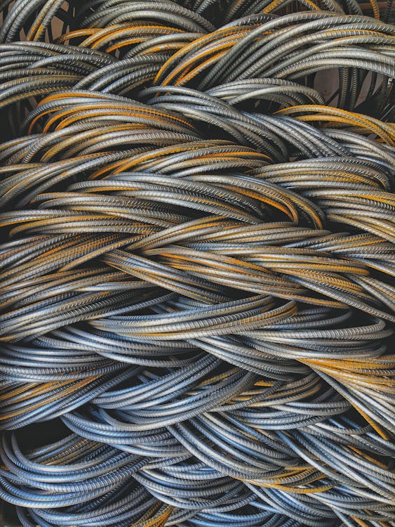 Close Up of Aluminum Lines Pile