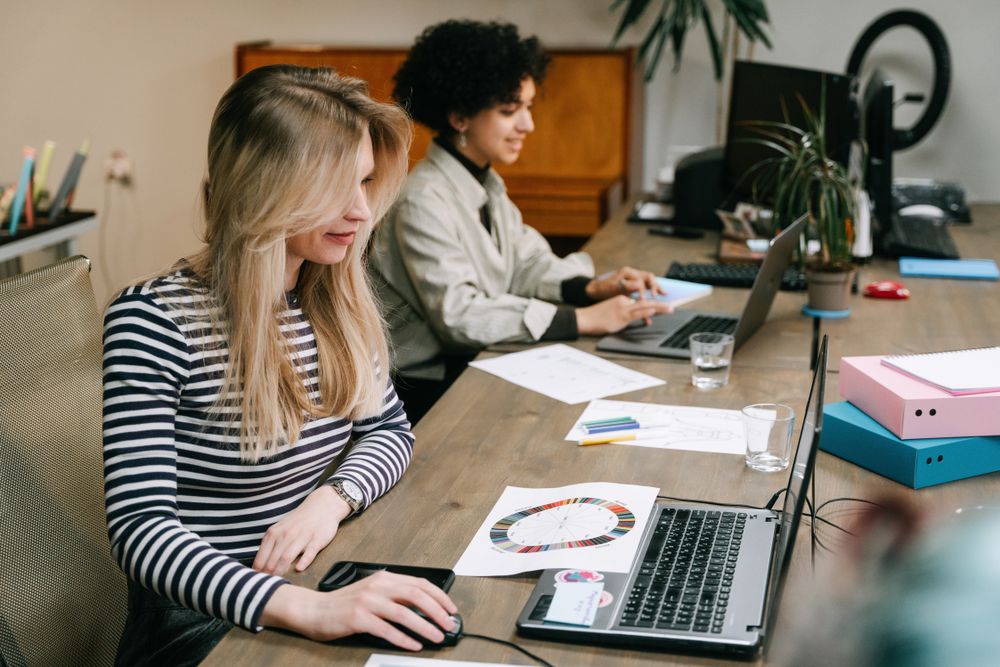 Small team collaborating at a table