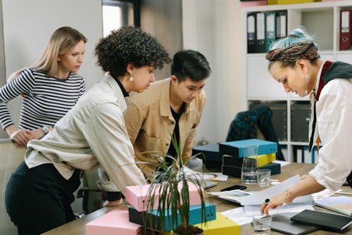 Free Employees Looking at Documents Stock Photo