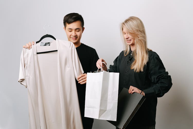 Couple With Shopping Bags 