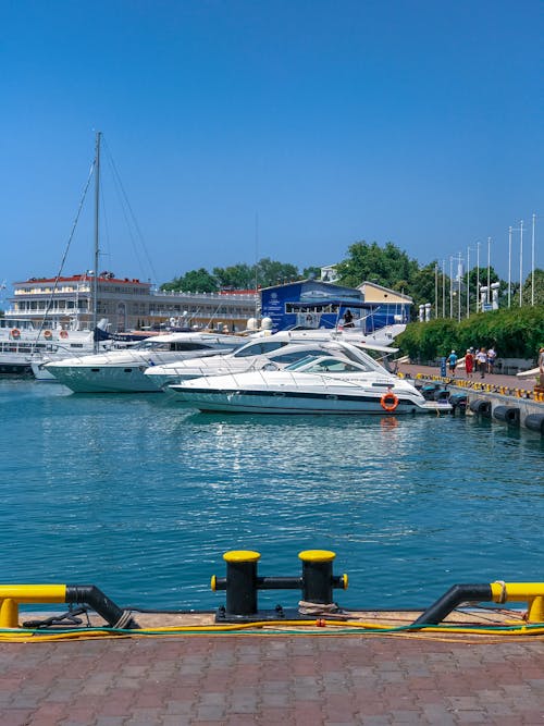 Yachts Docked on Harbor