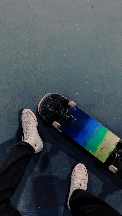 A Skateboard Flipped Over