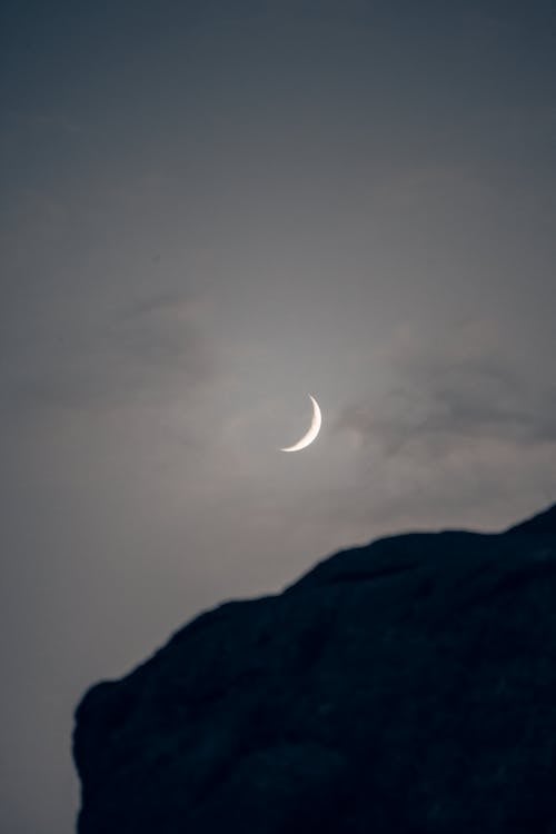 Crsecent Moon on Dark Clouds