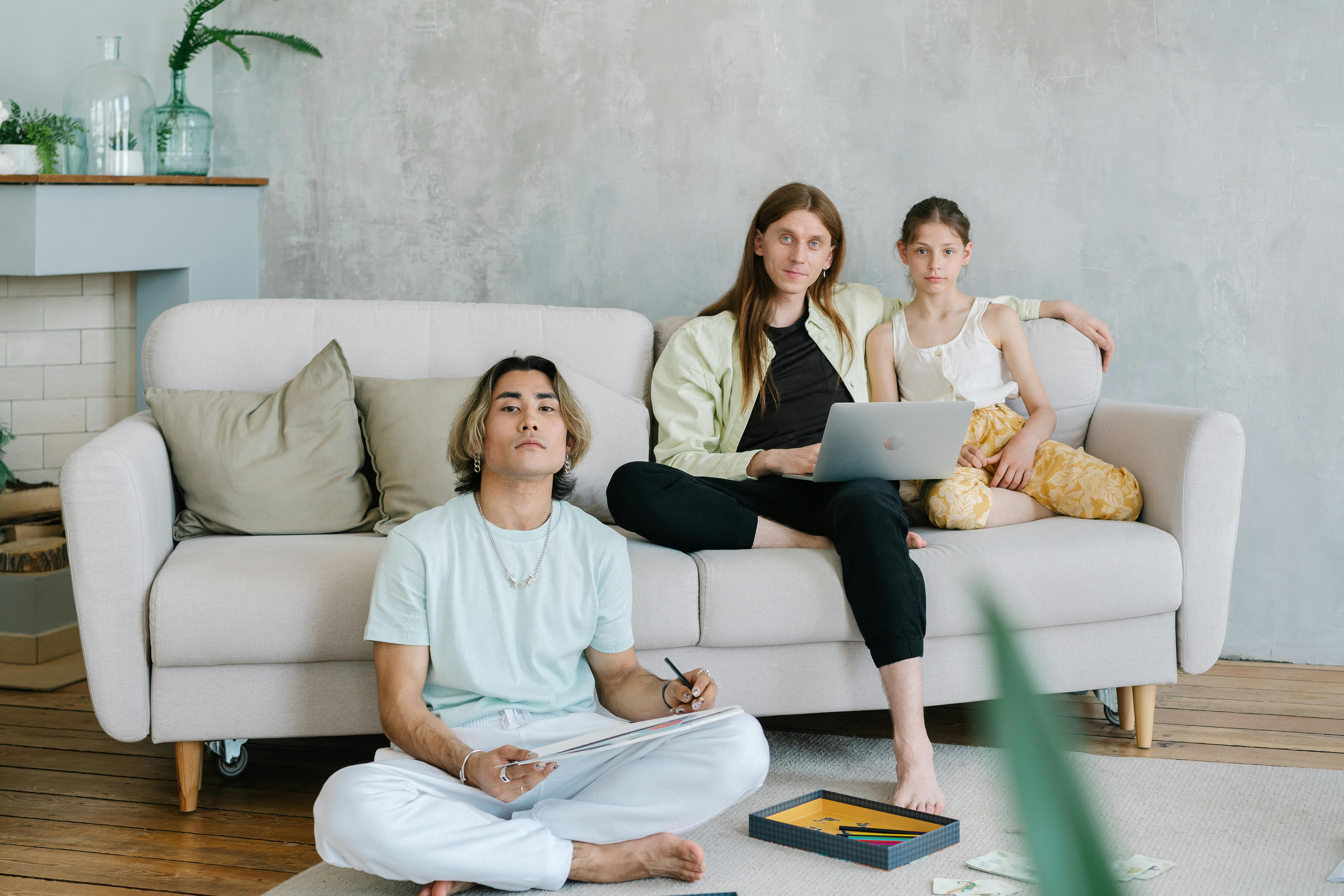 A family enjoying a warm home in winter, looking comfortable - heat pump blowing cold air in manson, wa