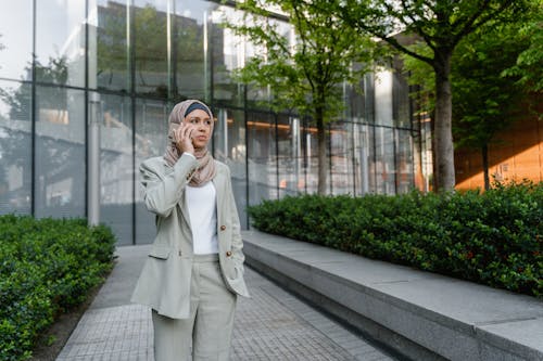 A Woman Talking on the Phone