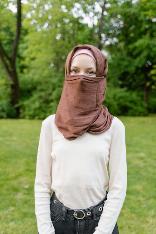 A Hijab Woman Looking at the Camera