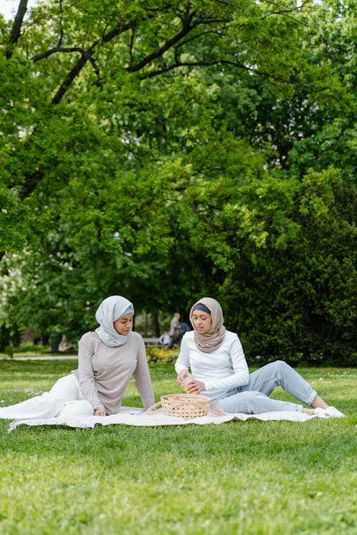 Women in Hijab Having a Picnic