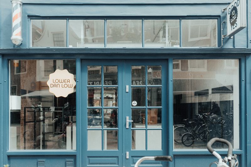Retail shop front with clean glass windows