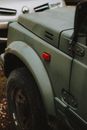 Grey Car With Black Tire