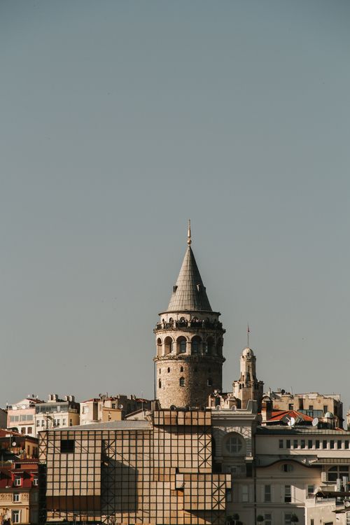 Free Historic Galata Tower in Istanbul, a striking ancient architectural landmark. Stock Photo