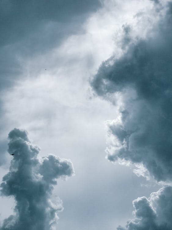 A Low Angle Shot of White Clouds and Blue Sky