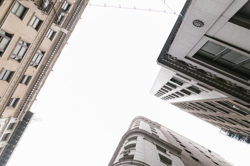 Fotos de stock gratuitas de cielo limpio, edificios de gran altura, foto de ángulo bajo