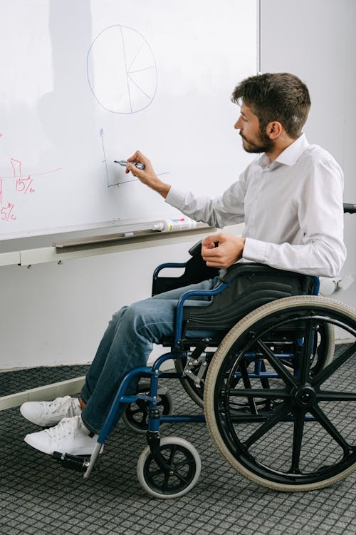 A Man Drawing a Graph on a Whiteboard