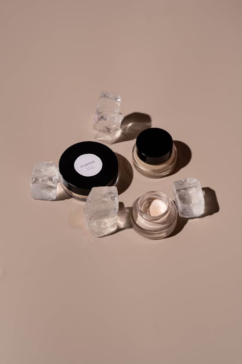 Beauty Products Beside Crystals