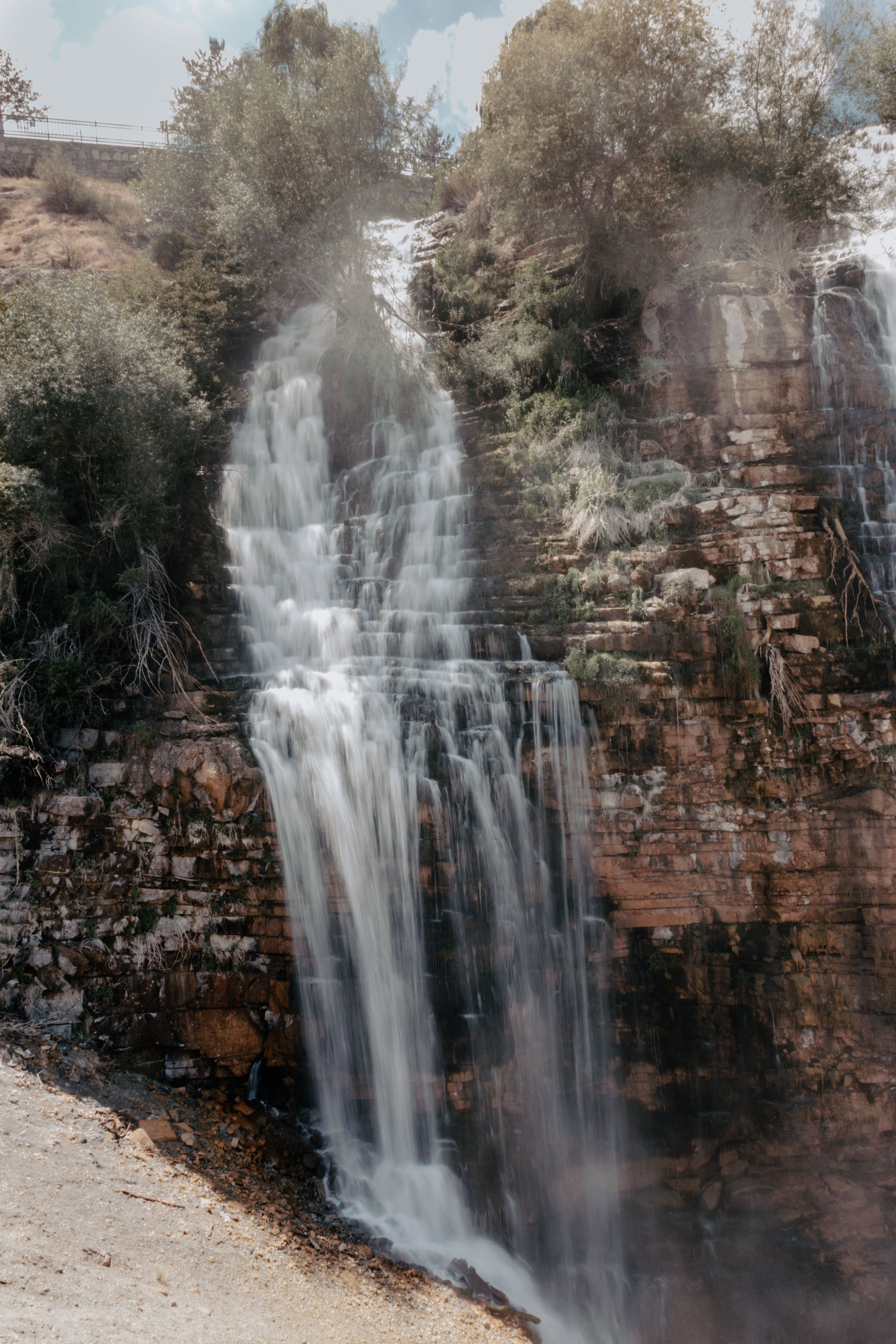 Landscape with Waterfall and Rock Formation · Free Stock Photo