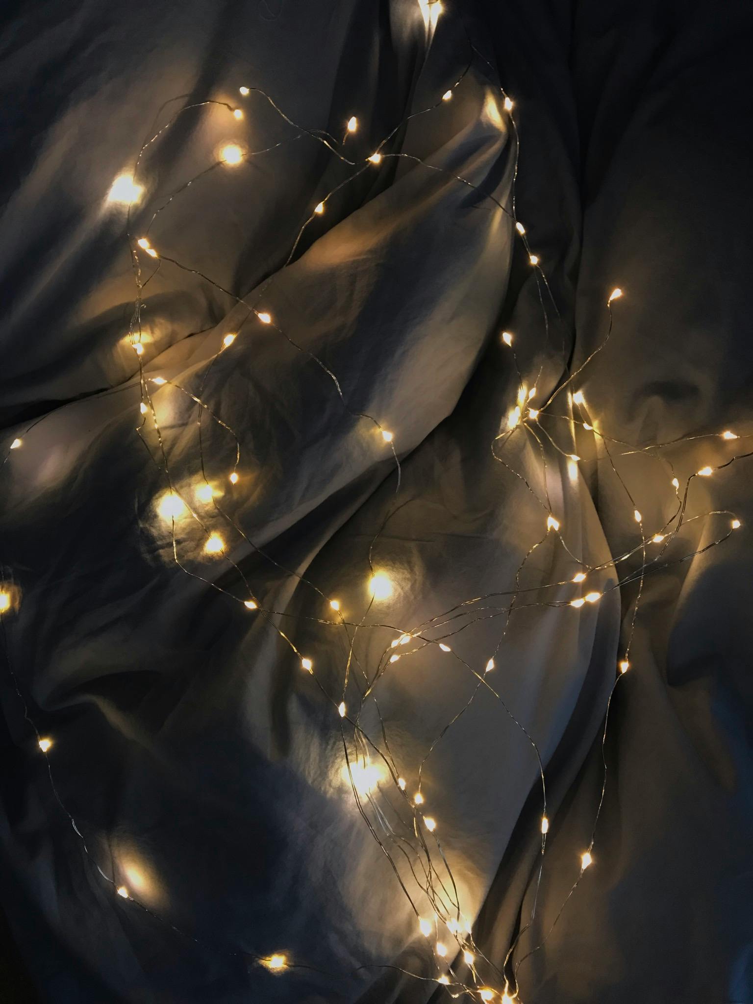 Free stock photo of bed, dark, fairy lights