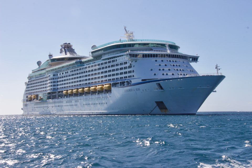 A cruise ship at sea