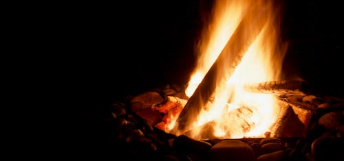 Bonfire With Black Background