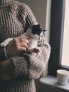Person Holding White and Black Cat