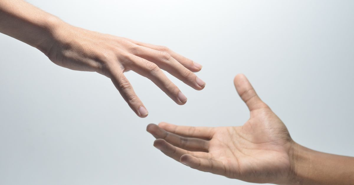 hands open, receiving light from above