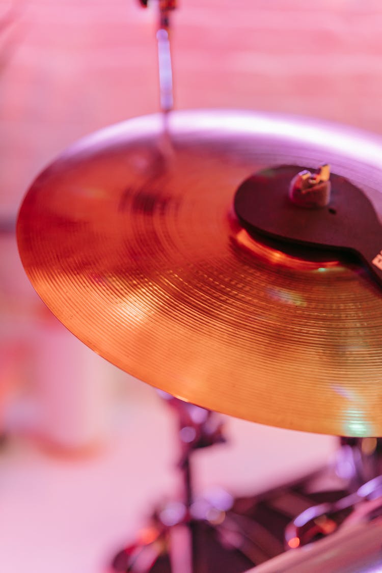 Close Up Shot Of A Cymbal