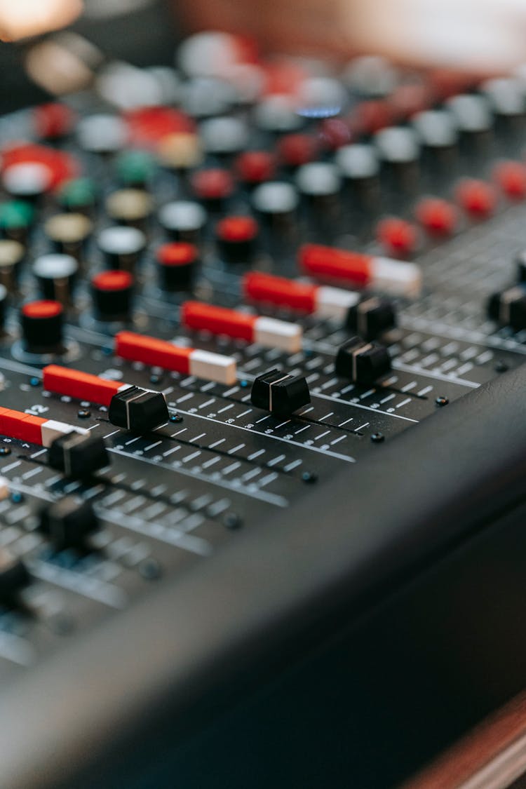 Switches Of Sound Equalizer Console